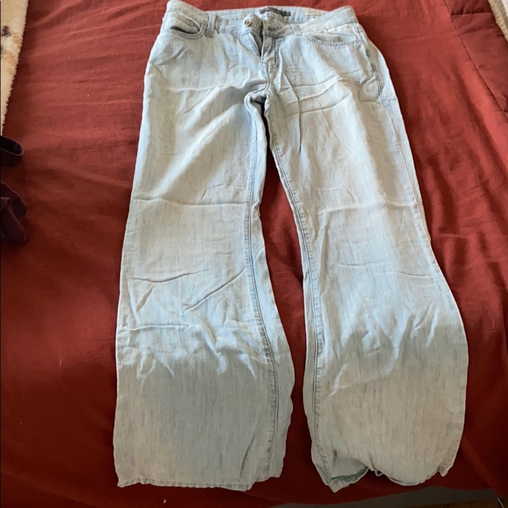 Light wash wide leg denim